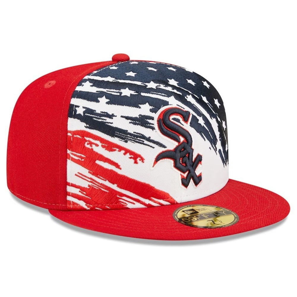 New Era 59FIFTY Chicago White Sox 4th of July Patriotic Fitted Hat Red Sz 7 1/4 - Picture 3 of 6